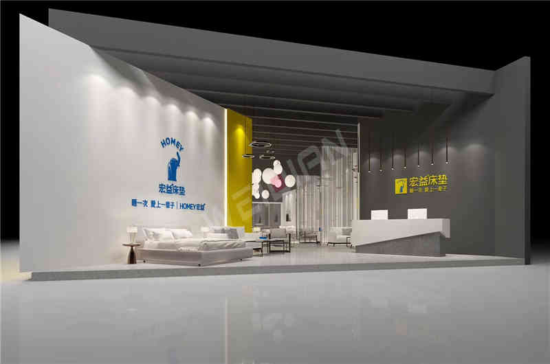 廣州展覽設(shè)計(jì)公司助力宏益床墊廣州家具家居展展臺(tái)設(shè)計(jì)搭建